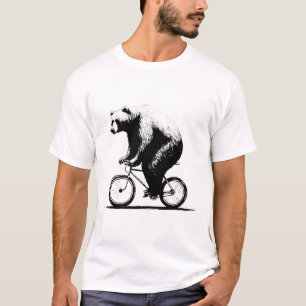 Camiseta Urso andando de bicicleta Ciclista de montanha Bic