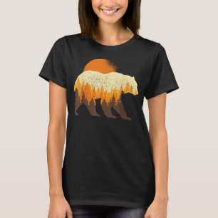 Camiseta Urso Animal ao ar livre Árvores naturais Moo Cheio