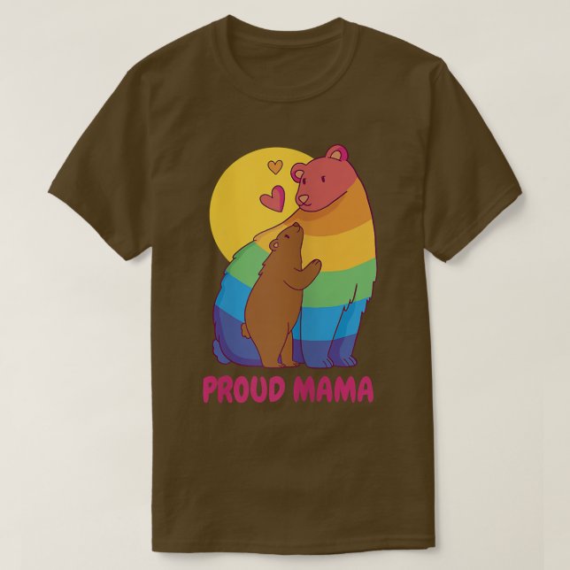 Camiseta Urso Arco Arco-Íris de Mama Ortoado (Frente do Design)