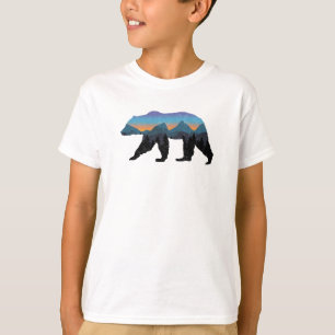 Camiseta Urso Azul De Montanha Azul Da Floresta Grizzy