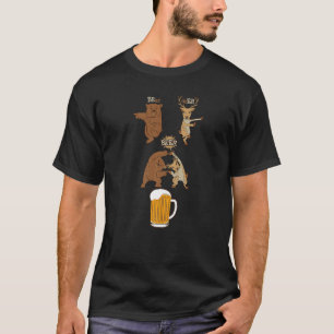 Camiseta Urso Beberrão Fofo Mais Veado É Igual a Beber Cerv