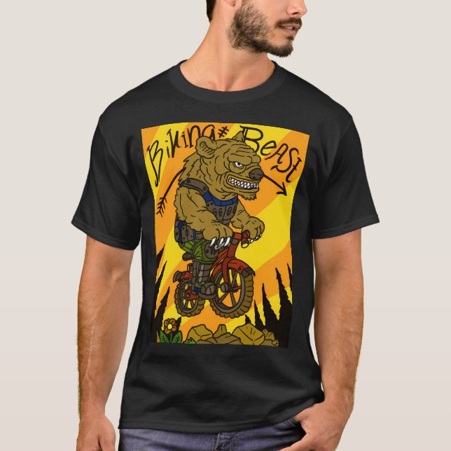 Camiseta Urso Biqueador Da Montanha Da Besta. Esportes de a (Frente)