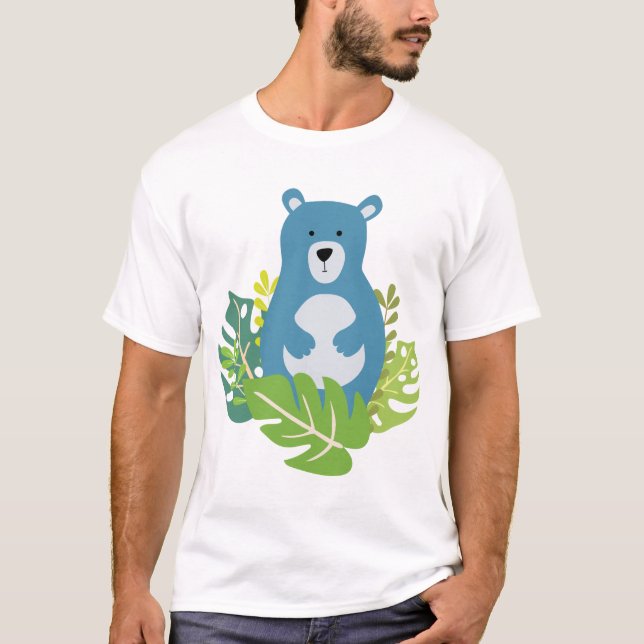 Camiseta urso bonitinho na floresta (Frente)