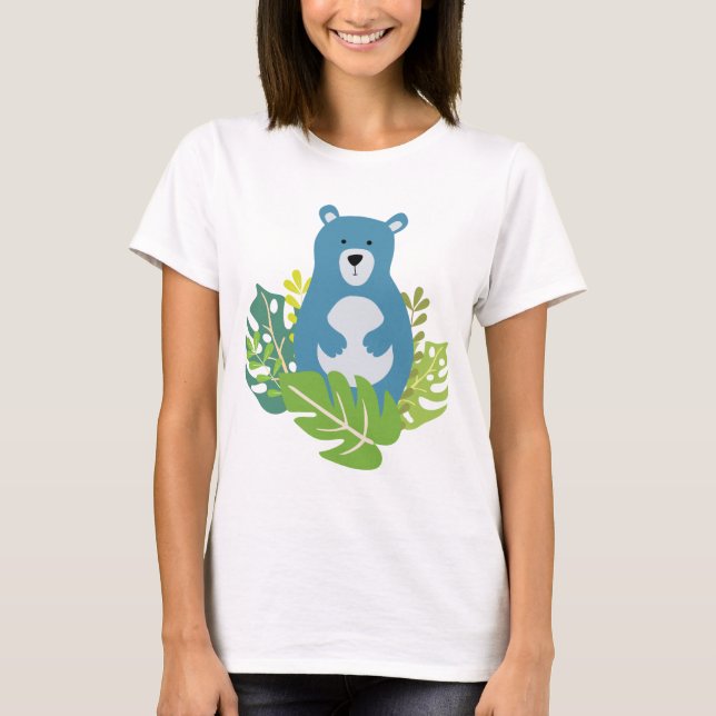 Camiseta urso bonitinho na T-Shirt da floresta (Frente)