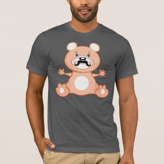 Camiseta Urso bonito com bigode