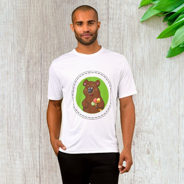 Camiseta Urso Bonito com Sorvete e animal divertido (Criador carregado)