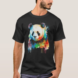 Camiseta Urso Bonito Do Urso De Panda Colorido De Aquarelas