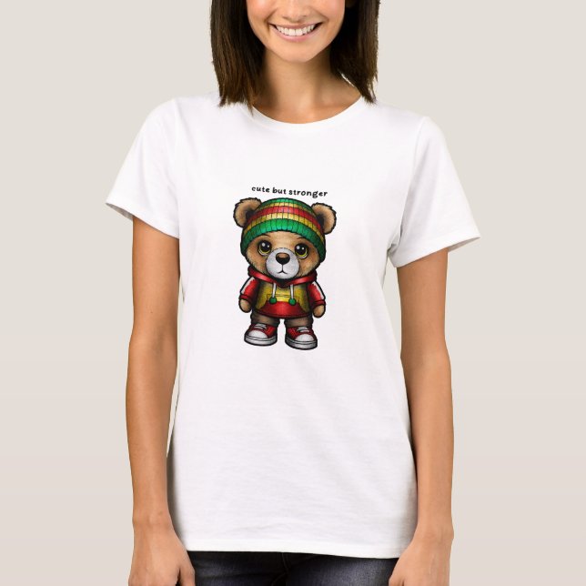 Camiseta urso bonito mas mais forte (Frente)