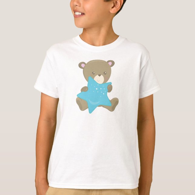 Camiseta Urso Bonito, Urso Bebê, Urso Pequeno, Urso Com Est (Frente)