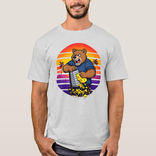 Camiseta Urso Bravo com Chapéu de Ralador de Queijo e Óculo (Frente)