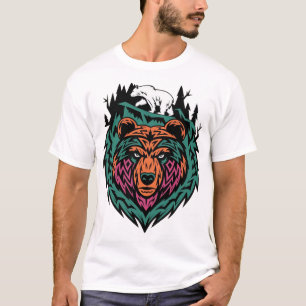 Camiseta Urso Caminhando Na Floresta