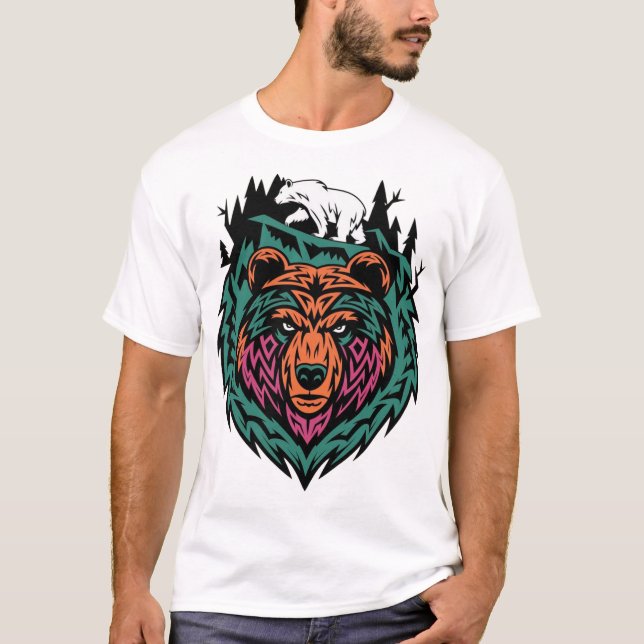 Camiseta Urso Caminhando Na Floresta (Frente)