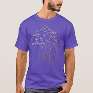 Camiseta Urso-Camisa abstrato, design-Urso-Dourado geométri