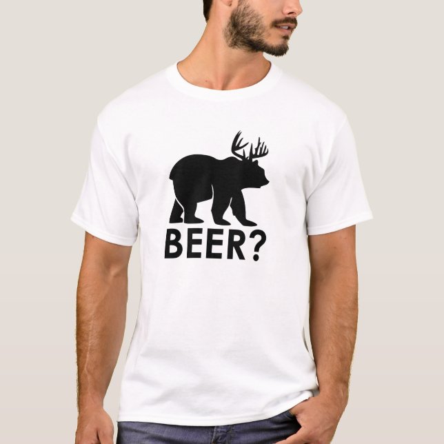 Camiseta Urso caro Antlers Oktoberfest da cerveja (Frente)