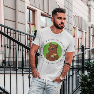 Camiseta Urso Castanho Com Sorvete