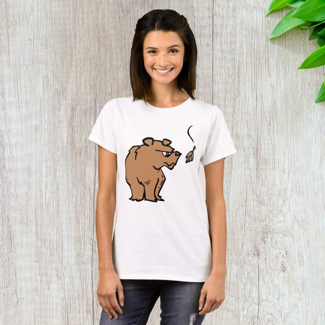 Camiseta Urso Castanho com Vida Selvagem Fora de Folha de o (Criador carregado)