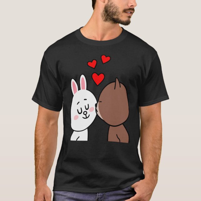 Camiseta Urso Castanho Cony Coelho Coelho Beijo Luz (Frente)