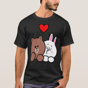 Camiseta Urso castanho e Cony apaixonados por T-Shirt clás