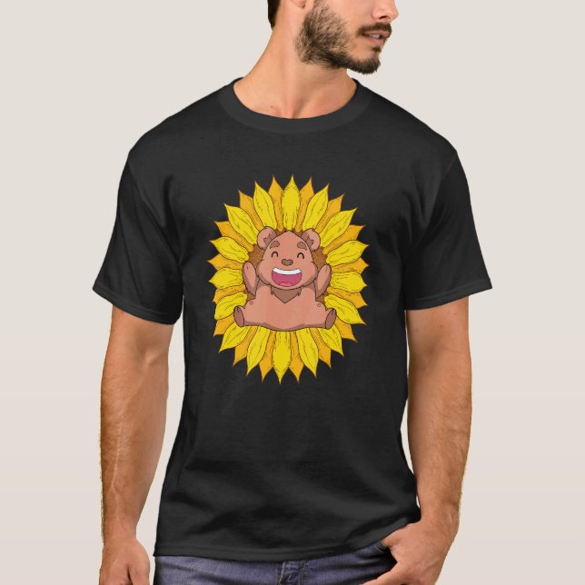 Camiseta Urso Castanho-Marrom Cinto-Cinto-Sol Floresta de G (Frente)