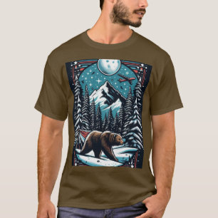 Camiseta Urso Castanho No Inverno