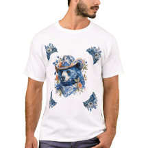 Urso Caubói Ocidental - Urso Azul com Bandana Flor