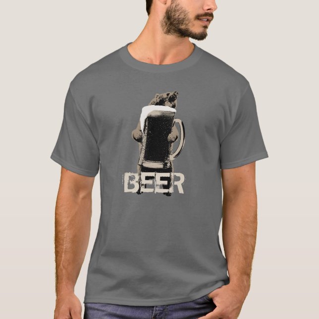 Camiseta Urso & cerveja engraçados de urso (Frente)