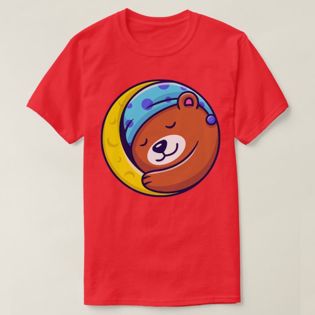 Camiseta Urso Cinto Dormindo Na Lua1 (Frente do Design)