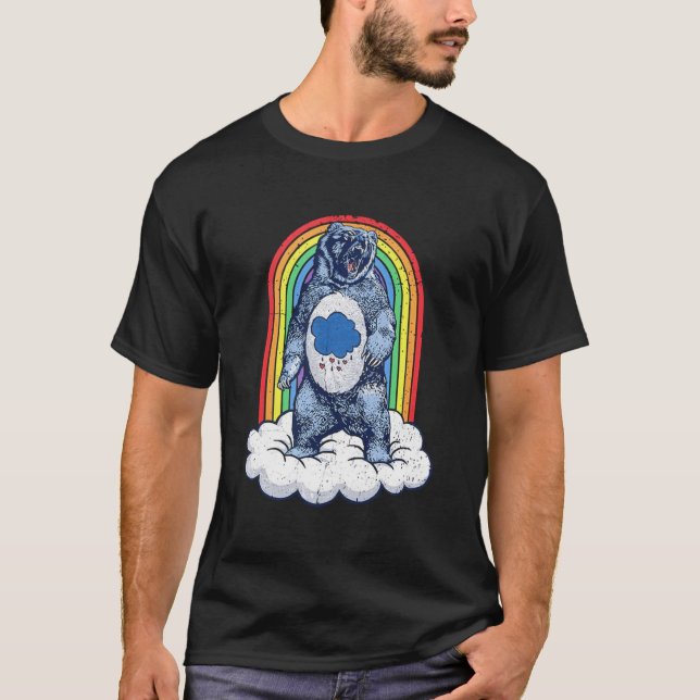 Camiseta Urso Cinza Arco-Íris (Frente)
