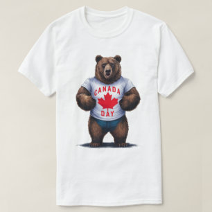 Camiseta Urso Cinzento Dia do Canadá