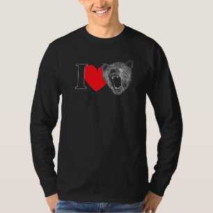 Camiseta Urso Cinzento Para Mulheres Homens Mãe Pa