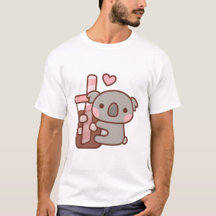 Camiseta Urso Coala Fofo Abraçando Café Gelado