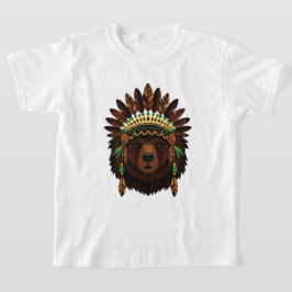 Camiseta Urso com cocar indígena