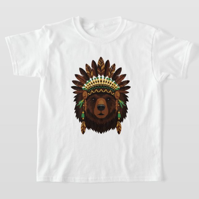 Camiseta Urso com cocar indígena (Postura )