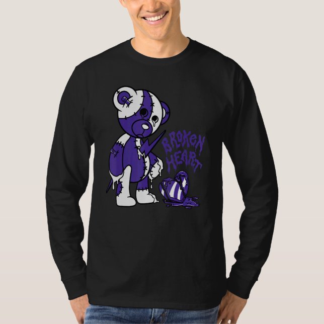 Camiseta Urso com Coração Partido Ama 5s Combinando (Frente)