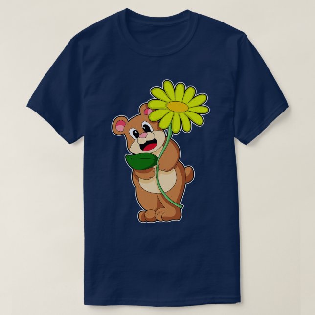 Camiseta Urso com flor amarela (Frente do Design)