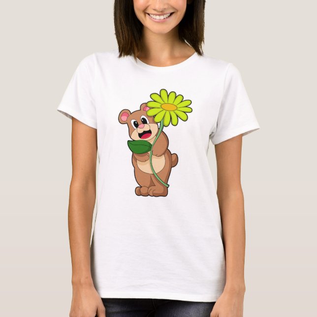 Camiseta Urso com flor amarela (Frente)