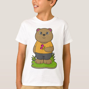 Camiseta Urso com Flores