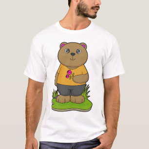 Camiseta Urso com Flores