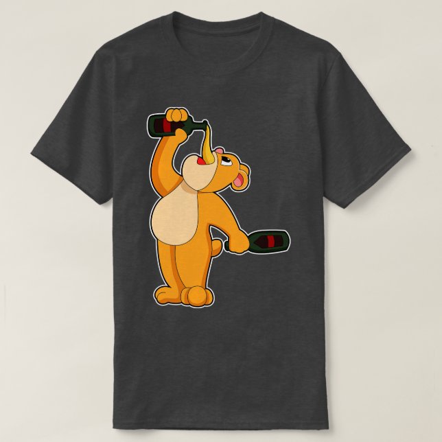Camiseta Urso com Frasco de Cerveja (Frente do Design)