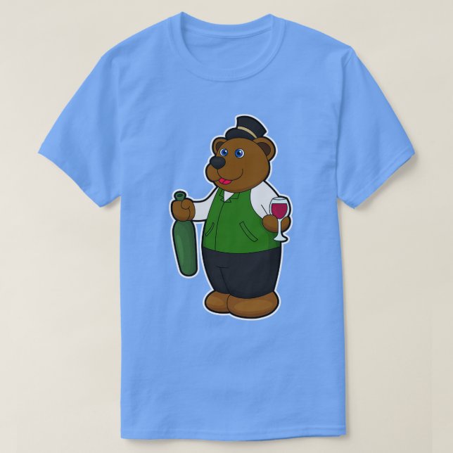 Camiseta Urso com garrafa de vinho (Frente do Design)