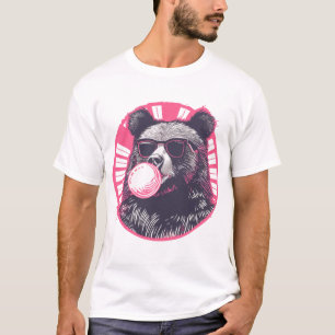 Camiseta Urso com óculos de sol e chiclete