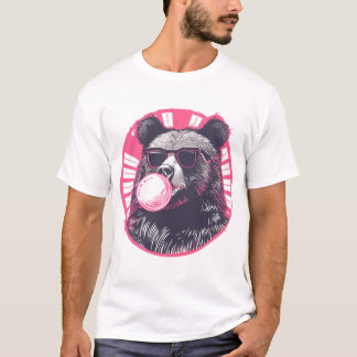 Camiseta Urso com óculos de sol e chiclete
