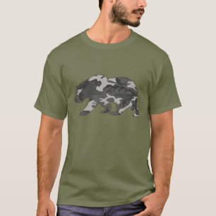 Camiseta Urso com Padrão de Camuflagem Urbana