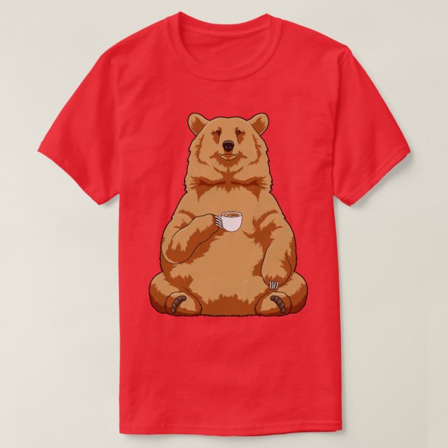 Camiseta Urso com Xícara de Café (Frente do Design)