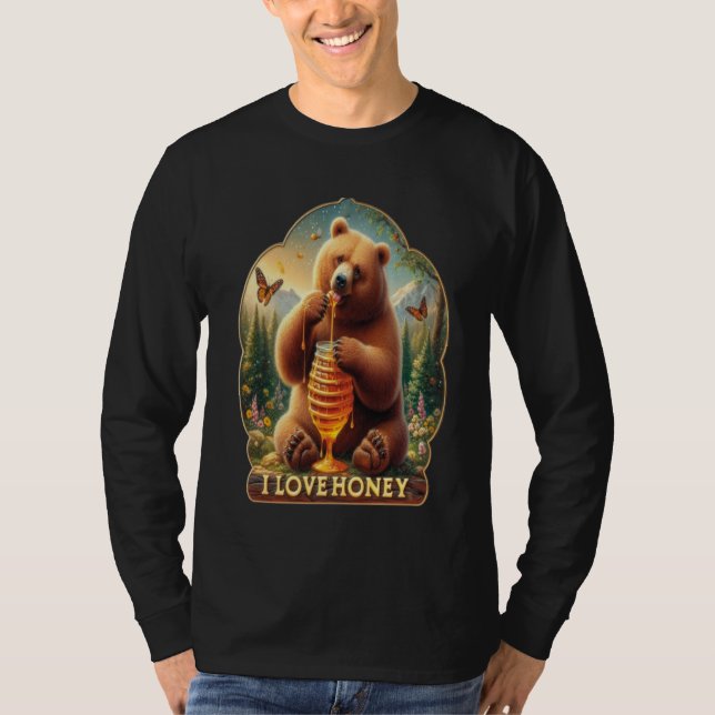 Camiseta Urso Comendo Mel De Um Bolo De Mel (Frente)