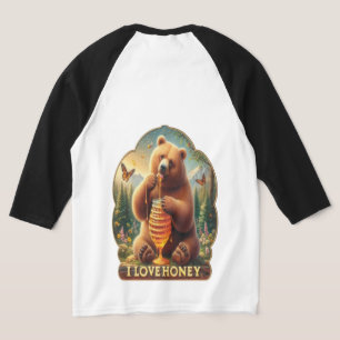 Camiseta Urso Comendo Mel De Um Bolo De Mel