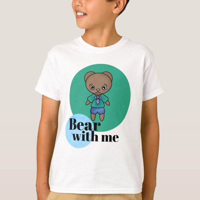 Camiseta Urso Comigo Pequeno Ursinho em Roupas Cuecas (Frente)