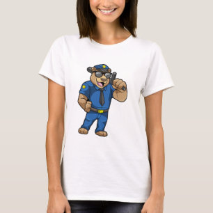 Camiseta Urso como agente da polícia com Baton