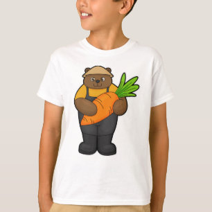 Camiseta Urso como Agricultor com Cenoura