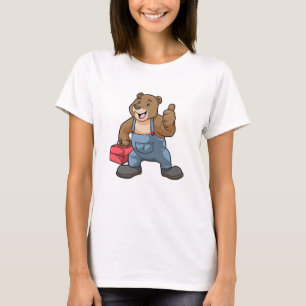 Camiseta Urso como artesão com caixa de ferramentas